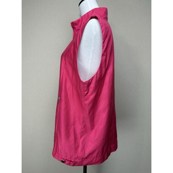Liz Claiborne Womens Sz XL Pink Solid Sleeveless Zip Up Vest - Picture 10 of 16